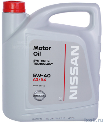 Масло NISSAN SAE 5W40 SN/CF KE 900-90042 5л